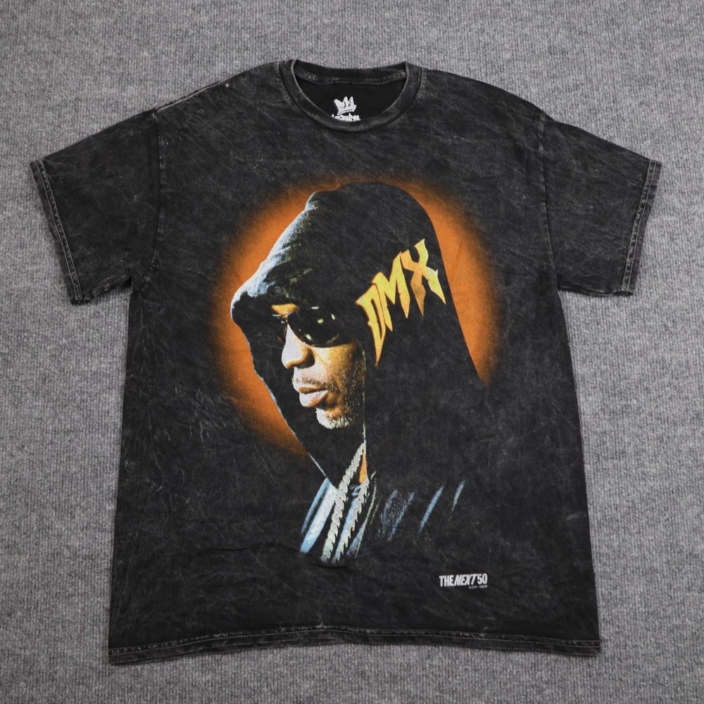 DMX Shirt Mens Medium Black The Next‎ 50 Hip Hop Graphic Tee Cotton Mineral Wash